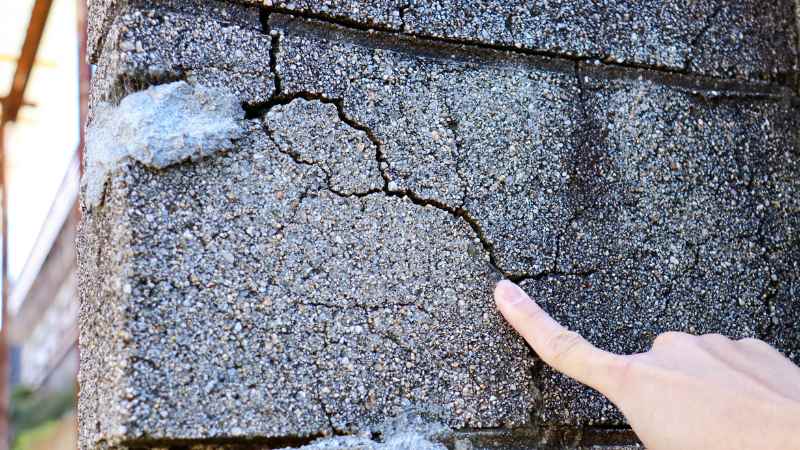 Un mur qui a besoin d'être rénové et d'un ravalement