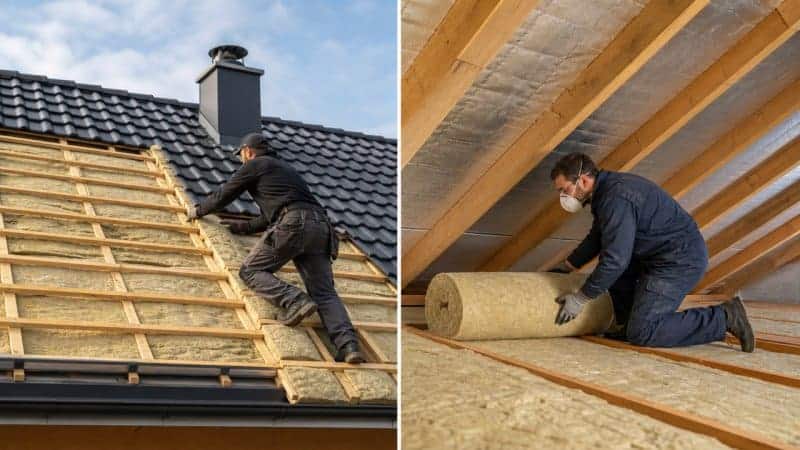 Une isolation et une installation de toiture