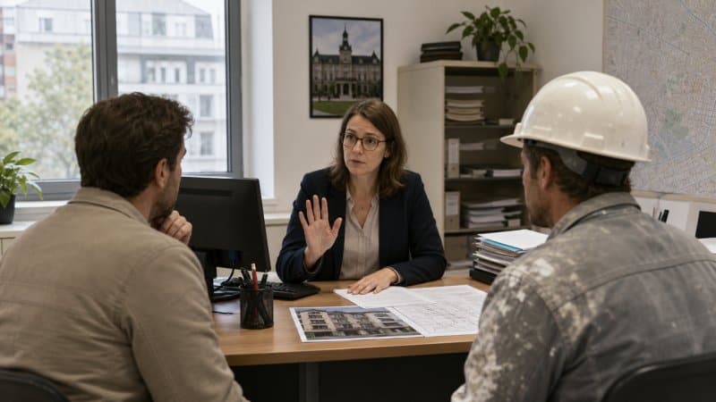 L'administration de Colombes qui informe le propriétaire et l'entreprise de ravalement de l'arrêt du chantier