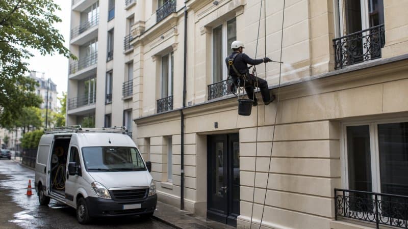 Une intervention rapide et discrète d'une entreprise de ravalement de façades à courbervoie