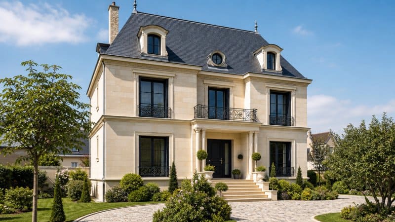 Une villa à la toiture en ardoise parfaite en France à Bezons