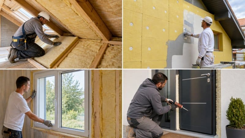 Différents travaux d'isolation d'une maison dans les Yvelines