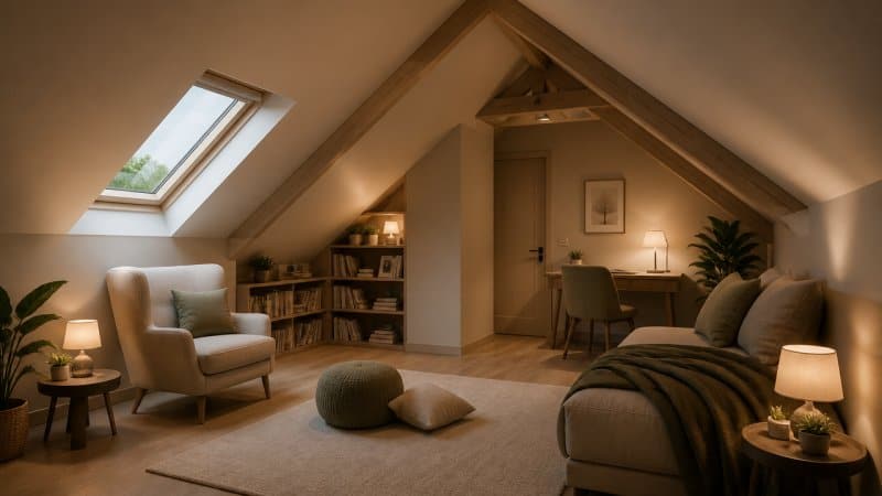 Une chambre sous toiture calme grâce à une bonne isolation de toiture