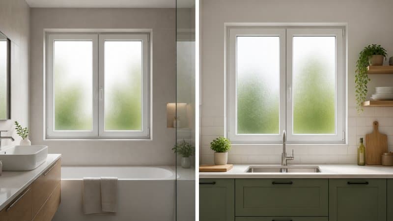 Des fenêtres de cuisine et de salle de bain