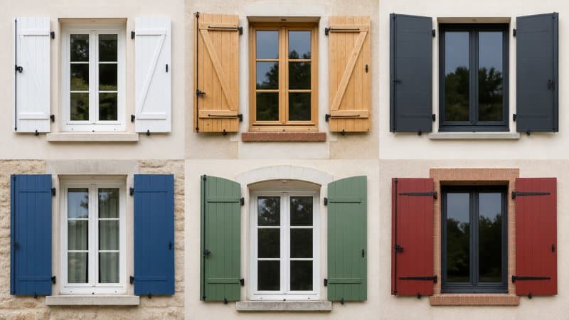 Différentes variétés de volets battants dans le Val-d'Oise
