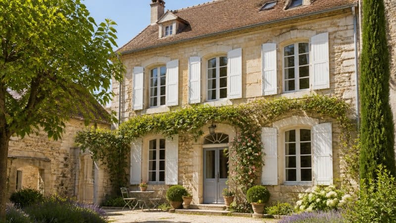 Une maison contemporaine avec des volets battants